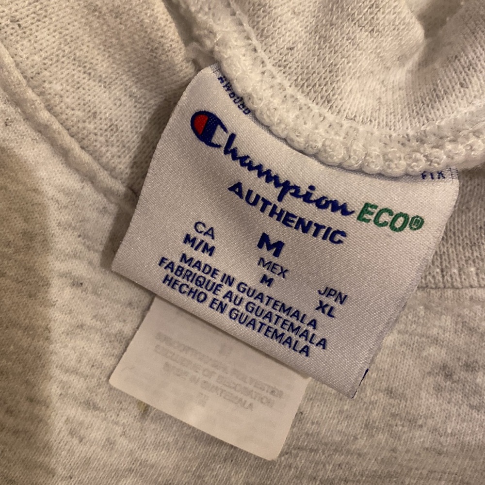 Champion Eco Authentic Gray with Work Happy Sweatshirt. Unisex style . Size M - Picture 3 of 8